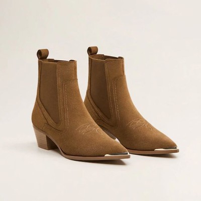 Leather Cowboy Ankle Boots from Mango