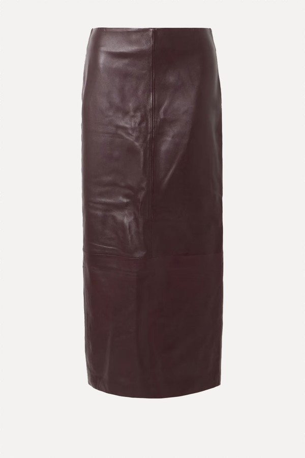 Paneled Leather Maxi Skirt  from ST. AGNI 