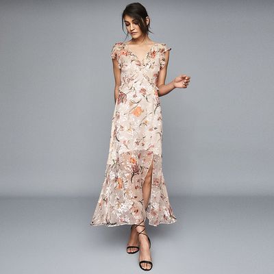 Leila burnout floral printed maxi dress from Reiss