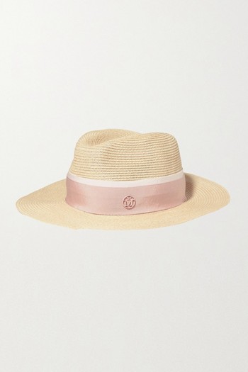 Henrietta Grosgrain-Trimmed Straw Hat from Maison Michel