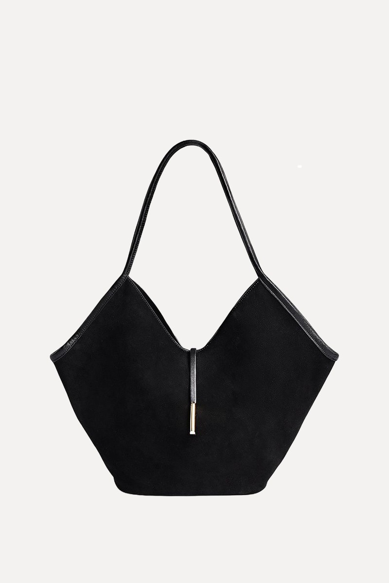 Big Triangular Suede Tote