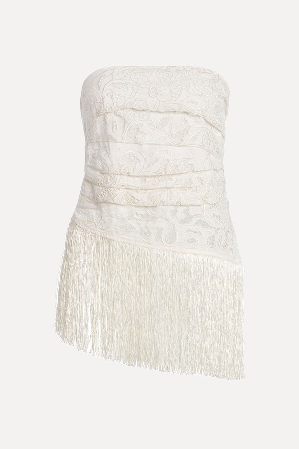 La Isla Carlota Fringed Cotton Lace Top from All That Remains