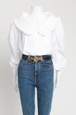 White Cotton Ruffled Collar Blouse, £95 | Vivetta