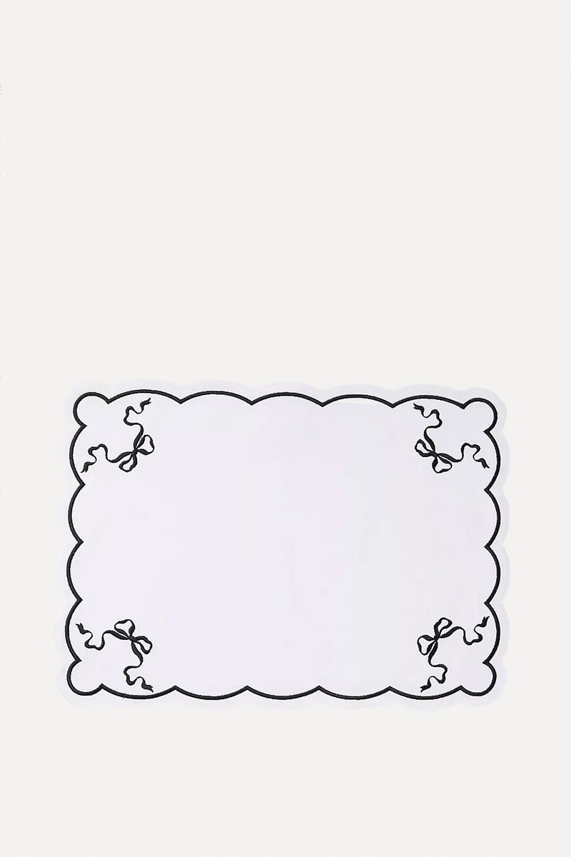 Celine Bow Cotton Embroidered Placemat from Anthropologie