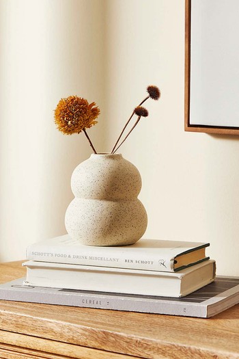 Speckled White Sand Ceramic Bud Vase