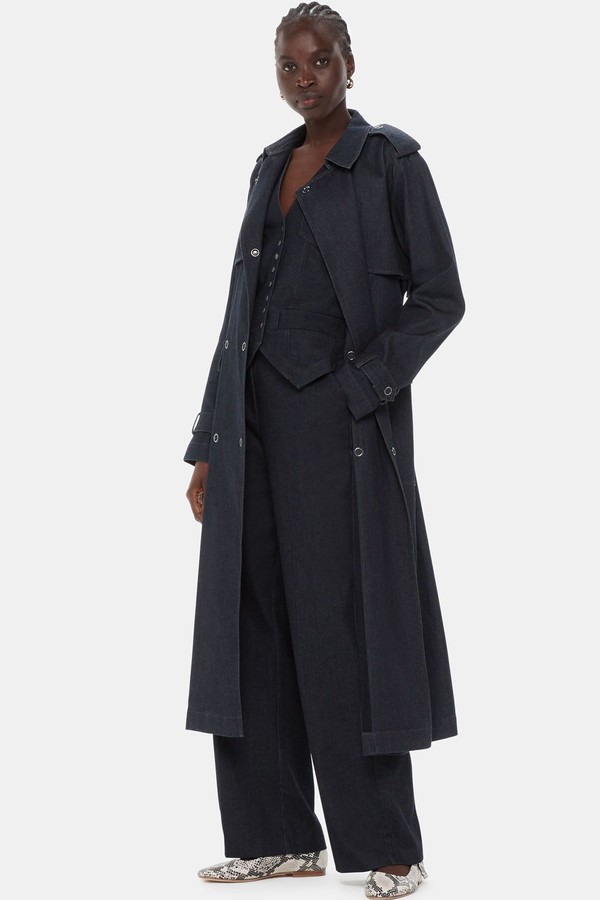 Cara Denim Trench Coat