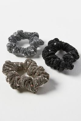 Cyra Sparkle & Sequin Mini Hair Scrunchies Pack of Three from Oliver Bonas