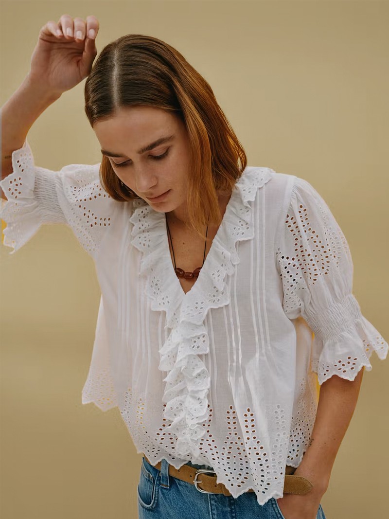 Koa Cotton Broderie Blouse