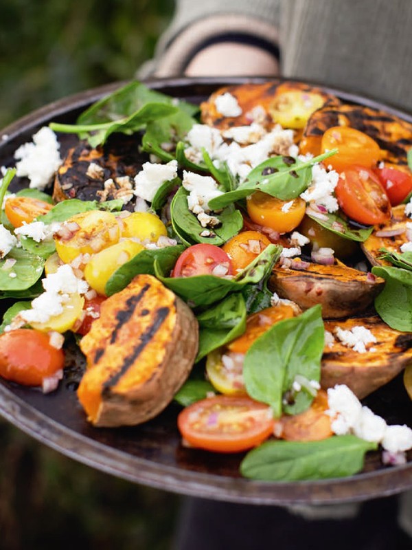 BBQ Sweet Potato Salad & Feta Salad