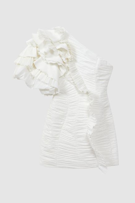Ascot Acler One-Shoulder Ruffle Mini Dress from Reiss