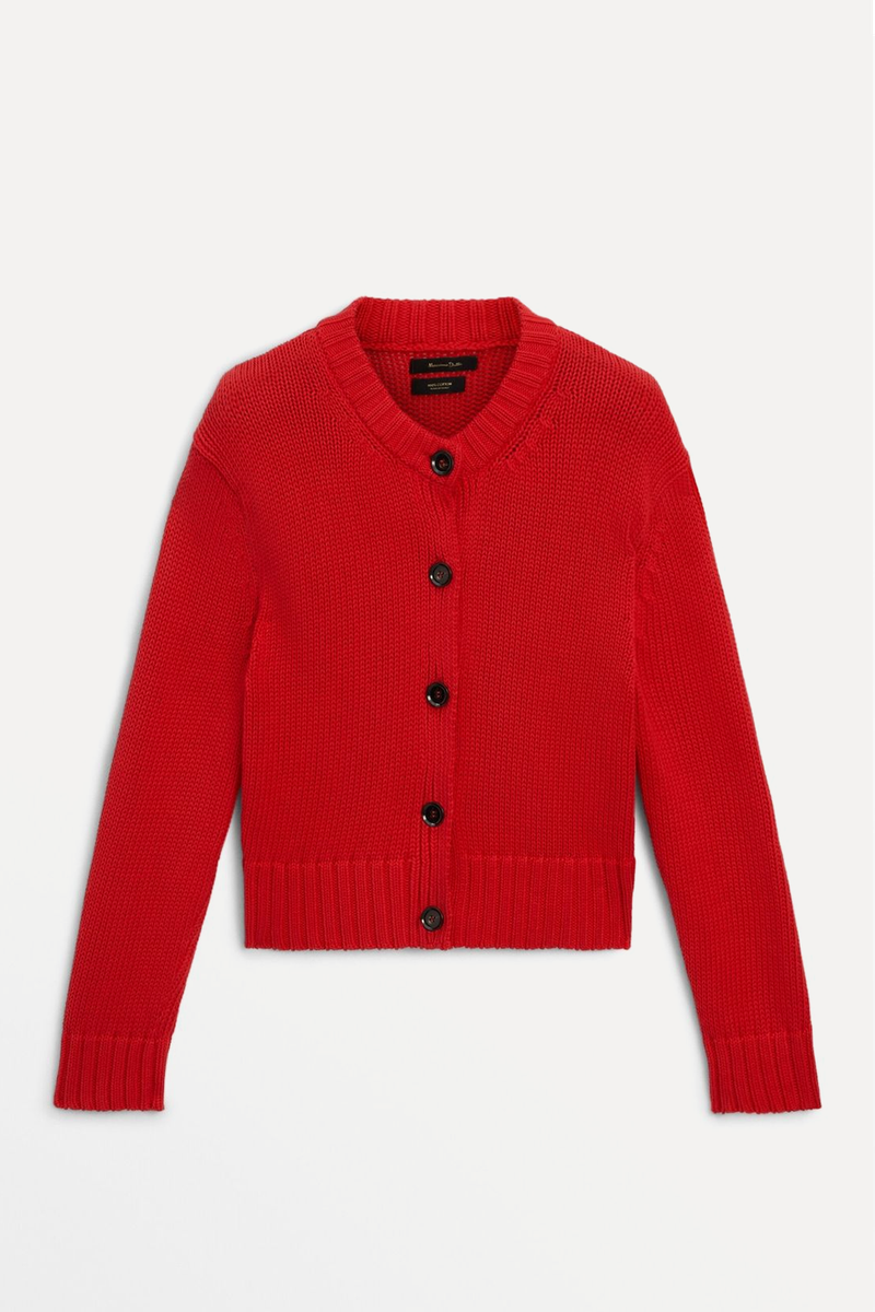 100% Cotton Knit Cardigan With Buttons from Massimo Dutti