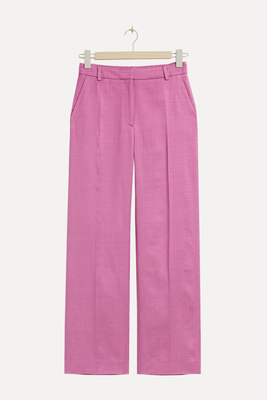 Straight Mid-Waist Press Crease Trousers  from & Others Stories