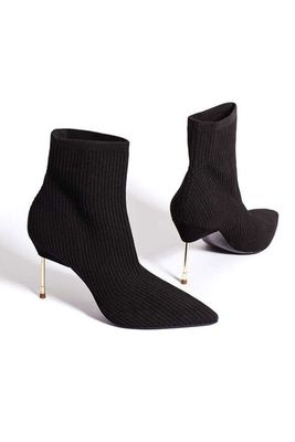 Barbican Black Stiletto Heeled Sock Boots from Kurt Geiger