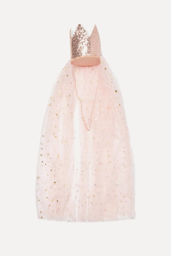 Majesty Metallic-Star Sequin-Embellished Crown from  Mimi & Lula