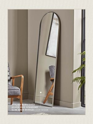Burnished Silver Free Standing Slim Arch Mirror, £249.99