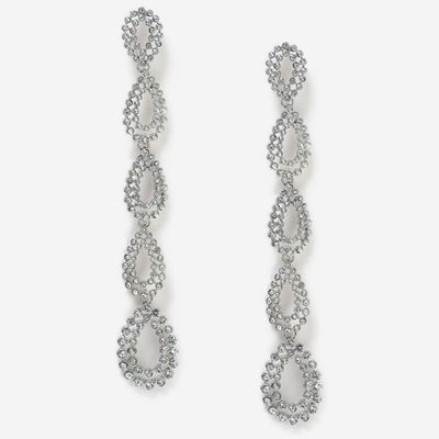 Rhinestone Oval Drop Earrings from Topshop