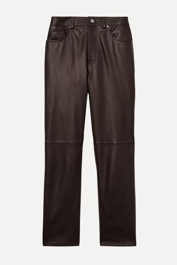Verona Leather Slim-Leg Trousers