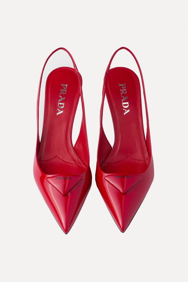 Patent Leather Slingback Pumps from Prada