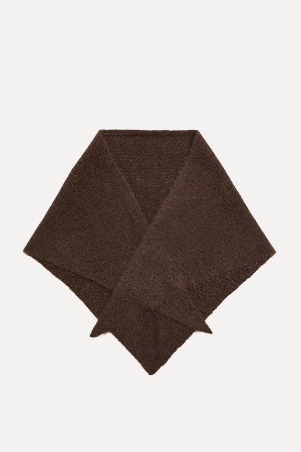 Knitted Textured Triangle Scarf With Wool from Marks & Spencer