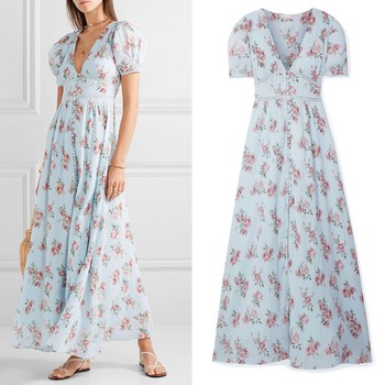 Stacy Lace-Trimmed Floral-Print Cotton-Crepon Maxi Dress from LoveShackFancy