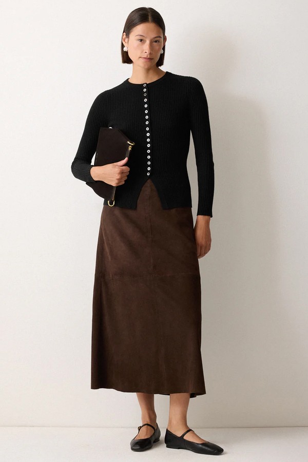 Multi Button Rib Knit Cardigan