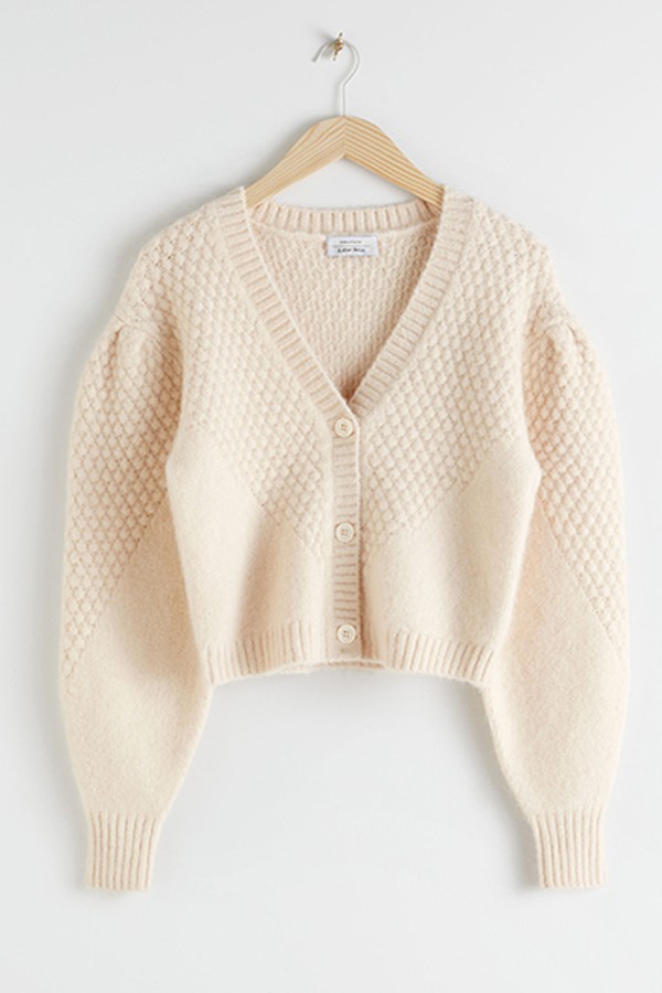 Waffle Knit Wool Blend Cardigan from & Other Stories