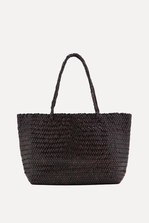 Braided Leather Shopper Bag from Mango