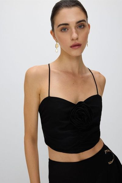 Top With Rose-Shaped Detail