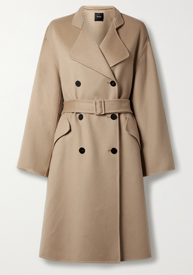 Belted Double-Breasted Wool & Cashmere-Blend Coat from Theory