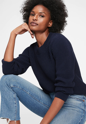 Relaxed Ribbed Crewneck Sweater from GAP