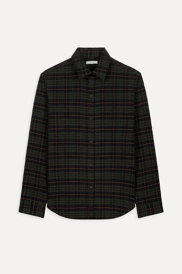 Zoey Tartan Cotton Flannel Overshirt from Sessei