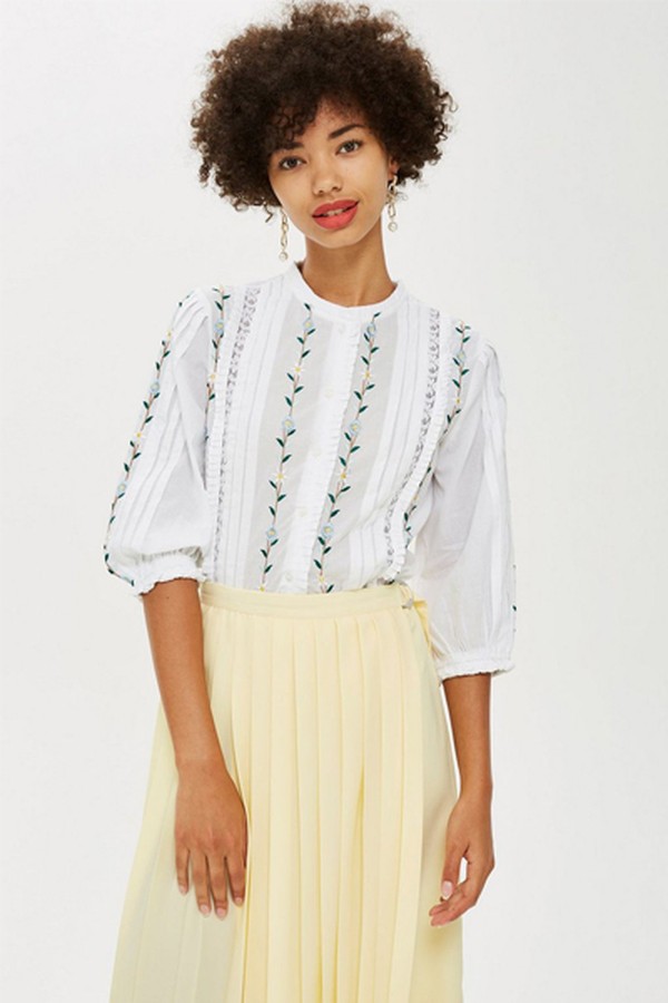 Floral Embroidered Shirt from Topshop