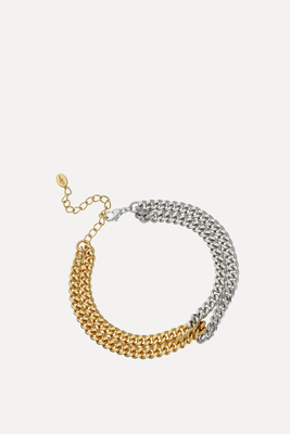 Mixed Metal Curb Chain Looped Bracelet from Scream Pretty