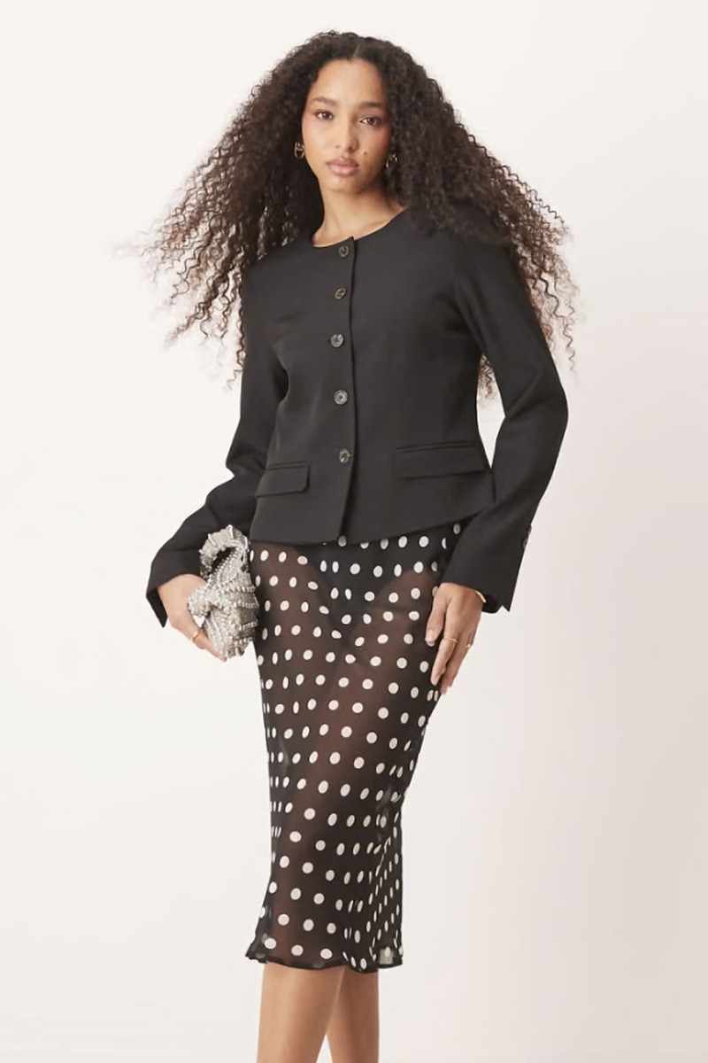 Sheer Chiffon Bias Midi Skirt from ASOS