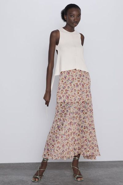 Floral Print Skirt from Zara