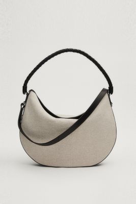 Large Linen Half-Moon Bag from Massimo Dutti