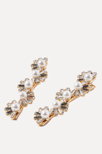 Primrose Pearl Fan Baguette Hair Clips from Oliver Bonas