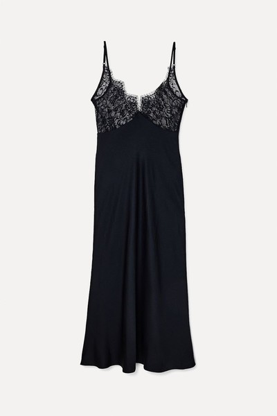 Satin Lace Detail Midi Dress from NA-KD