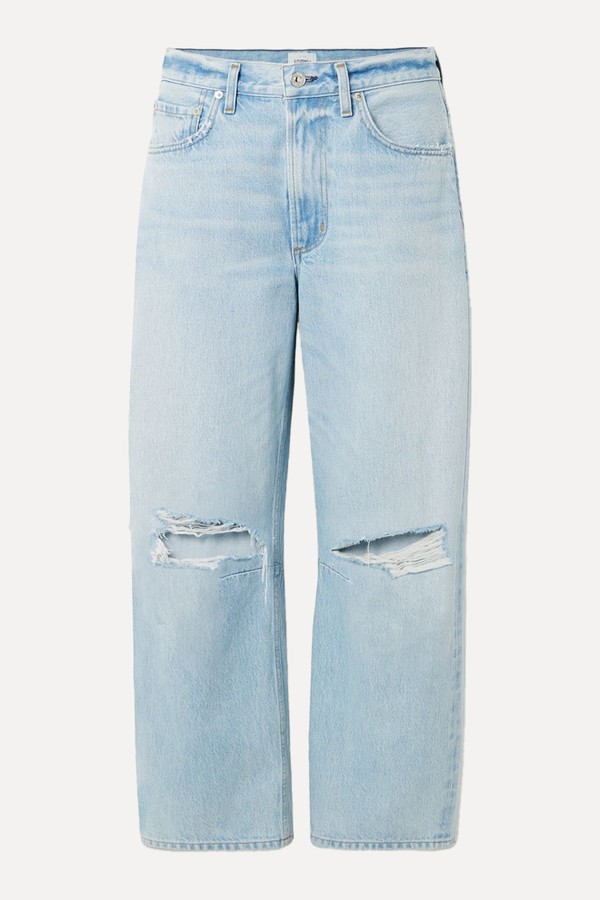 Miro Distressed Mid-Rise Barrel-Leg Jeans from CITIZENS OF HUMANITY