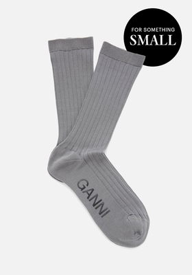 Cotton Blend Logo Socks from Ganni