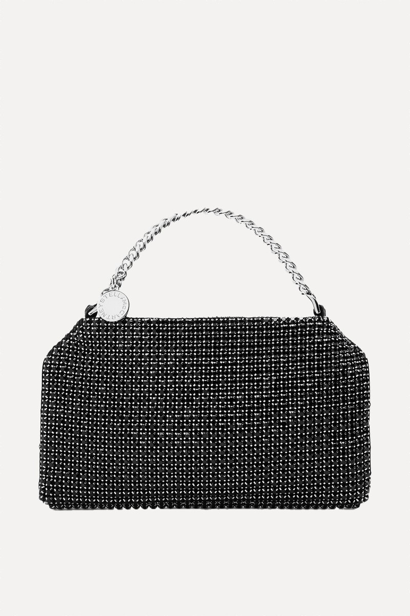 Falabella Crystal-Embellished Satin Top Handle Bag from Stella McCartney