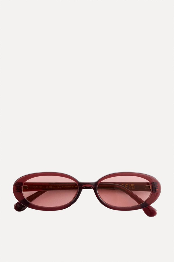 Slim Oval-Frame Sunglasses
