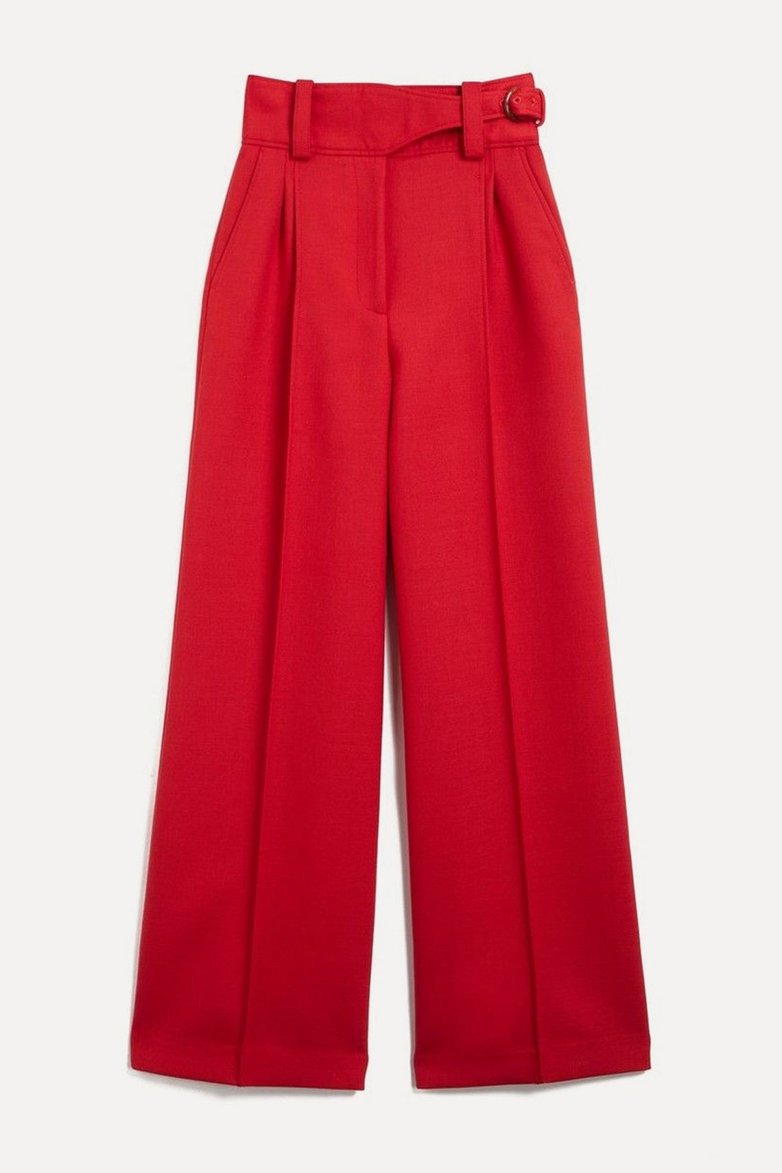 Aldo Red High-Waisted Wide Leg Trousers from Sézane