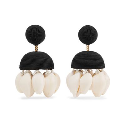 Aquazzura Riviera Shell Clip Earrings from Rebecca De Ravenel