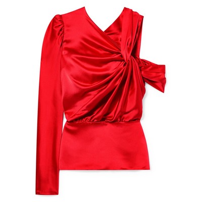 Brina Twisted Silk-Charmeuse Blouse from Silvia Tcherassi