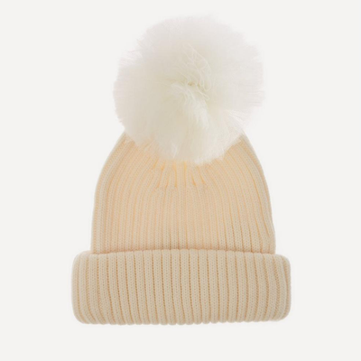 Tulle Pom Pom Merino Wool Beanie Hat from Halo & Co