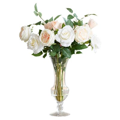 Artificial Rose in Waisted Glass Vase from Peony