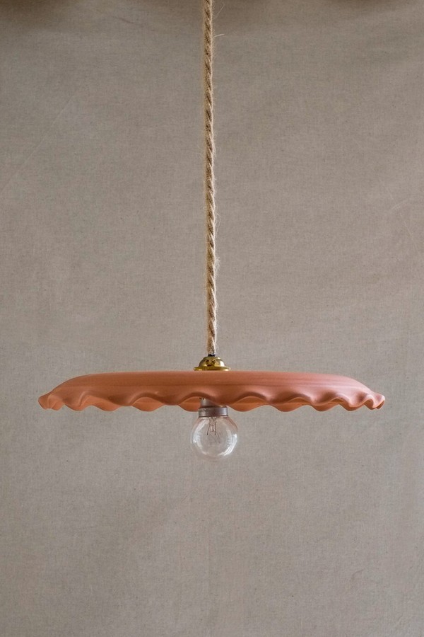 Wavy Edge Terracotta Lampshade