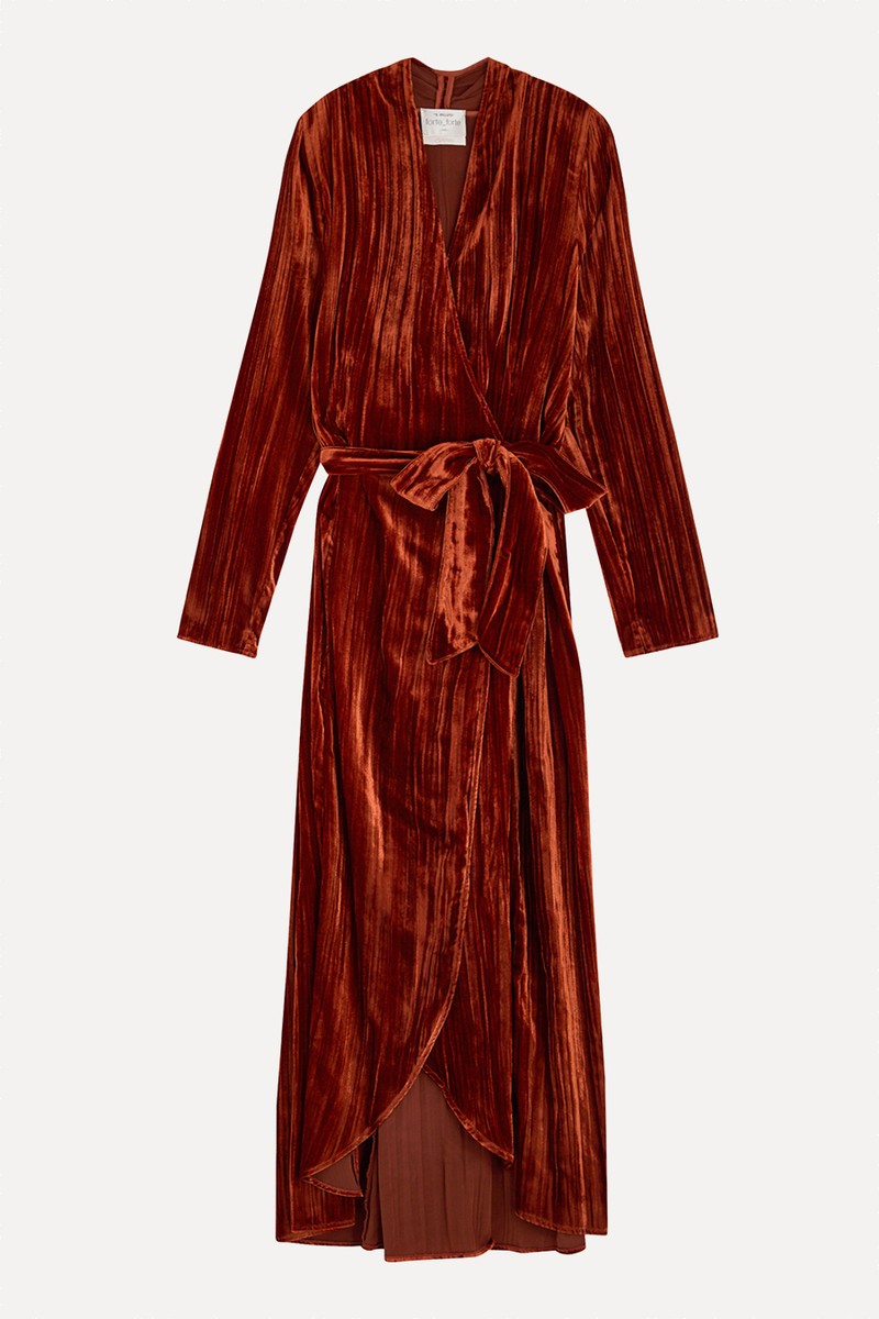 Plissé Velvet Midi Wrap Dress from Forte Forte