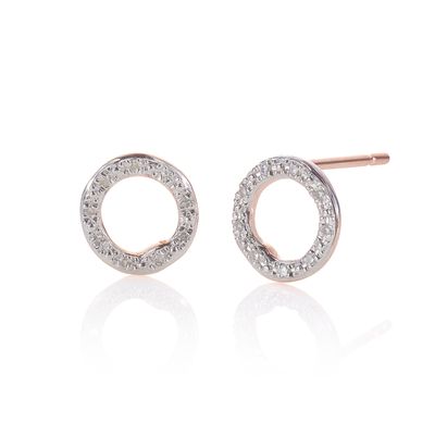 Riva Diamond Circle Stud Earrings